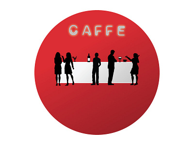Sign Caffe branding caffe color design drink logo red sign silhouette typography vector