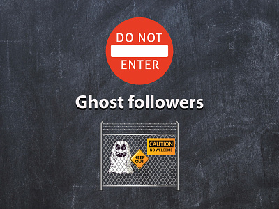 Ghost Followers branding color design enter followers ghost logo red sign typography vector