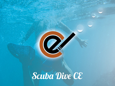 Scuba Dive Ce blue branding bubbles color design dive logo scuba typography vector water