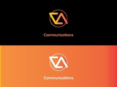 Va Logo branding color communications design gradiant logo monogram orange typography vector