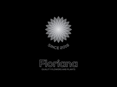 Floriana black branding color design flowers followers grey logo sign typography vector