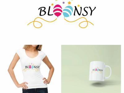 Blomsy baloons birthday brand branding design flat icon logo logotype mockup typogaphy vector