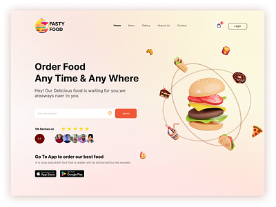 Food Landing Page delivery design food graphic design ui ux