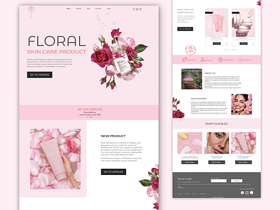 Floral cosmetics Landing page branding cosmetic design flora flowers graphic design ui ux