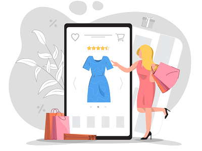 E-commerce shopping graphic design illustration