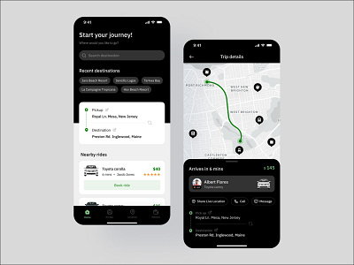 Ride booking app 🚘 app app design appui design mobile design mobile ui product design ride booking app ride sharing app ui ui design uiux uxdesign