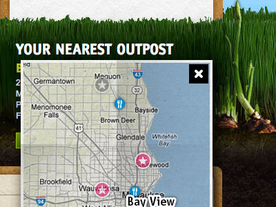 Outpost Natural Foods active design dirt earth foldout map grass map natural ui ux web design website