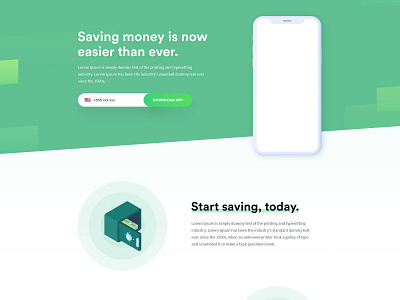 Money Saving App Website Template app landing page design ui ux