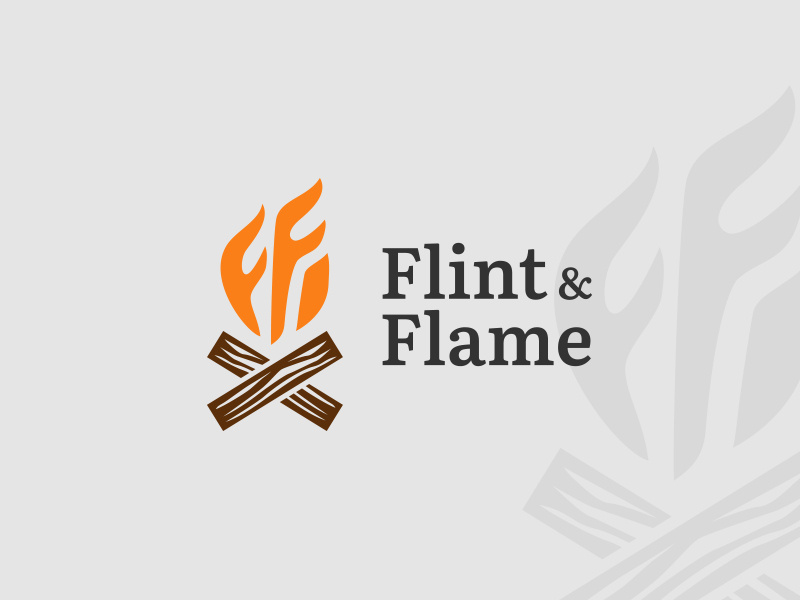 Daily Logo Challenge | Day 010 (Flame) dailylogochallenge wood camping camp fire campfire flintandflame flint flame vector logo concept design challenge concept logo challenge branding identity design logo