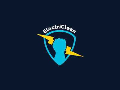 ElectriClean Logo branding cleaning cleaning company design identity lightning logo logo design sticker