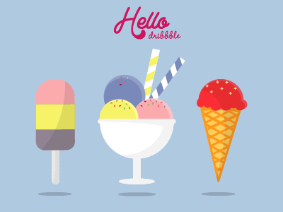 Hello Dribbble! ball colorful debuts design first flat flat design dribbble graphic motions shots sweet