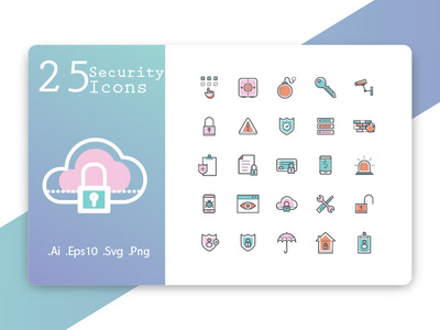 Security Icon Set computer cyber data icon icons line outline password protection safety secure security set shield stroke symbol technology thin vector web