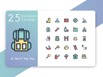 Outdoor and Vacation Icon Set