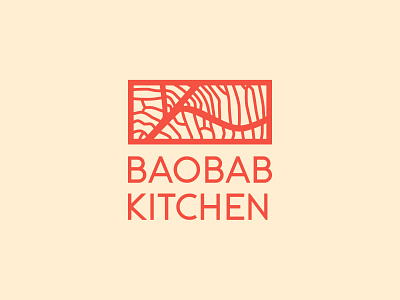 Baobab Kitchen Logo b logo branding chef logo culinary design food logo identity k logo logo logomark minimal