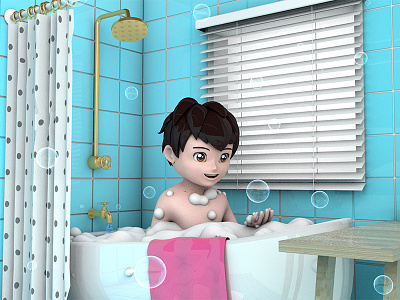 The Bathing Boy bath boy c4d shower tap