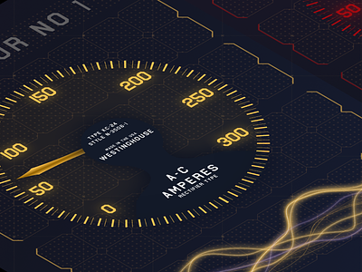 Daily FUI - Westinghouse A-C Amperes Meter re-created design fictional fui fuidesign high contrast illustration