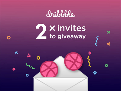 Two Dribbble invites dribbble giveaway invitation invite two