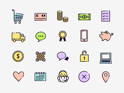 50 free eCommerce Icons by Miyuki Uchiyama on Dribbble