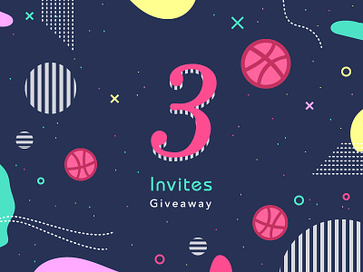 Three Dribbble invites dribbble free invite giveaway invitation invite three