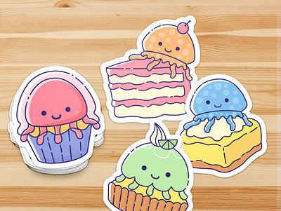 atolla stickers character design illustration logo design merchandise design sitcker