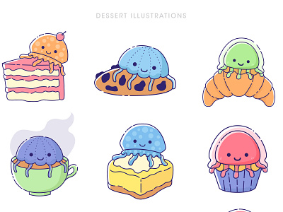 atolla dessert characters bakery branding character design graphic design illustration logo design