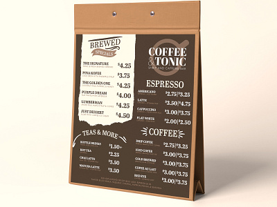 Coffe & Tonic bar menu branding character design design graphic design logo logo design menu design print design restaurant menu restaurent branding