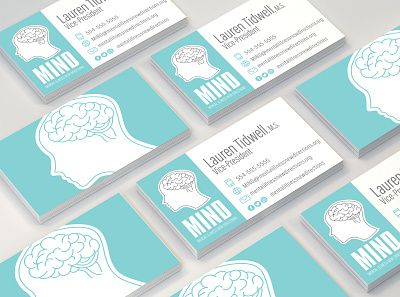 MIND business card brand design branding business card design charity design logo design mental health non profit design stationary design