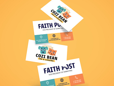 Cozi Bean Business Cards branding business card character design design graphic design logo logo design