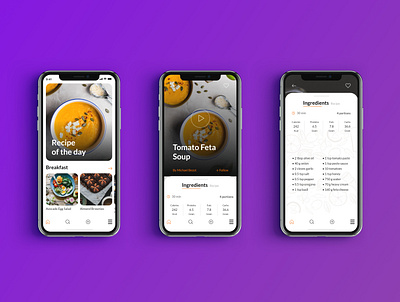Recipes Mobile App app concept design mobile ui ux xd