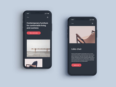 Mobile website for furniture manu­facturer mobile mobile ui ui ui design