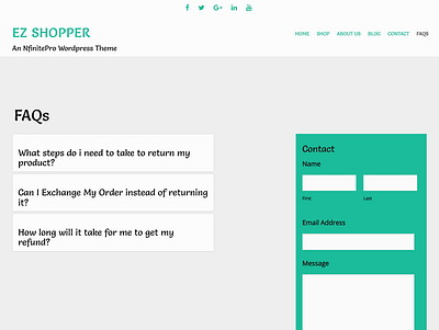 FAQs Page NfinitePro WordPress Theme web design wordpress wordpress template wordpress theme