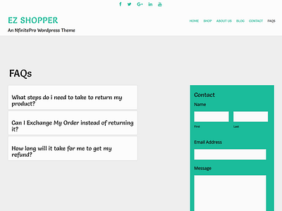 FAQs Page NfinitePro WordPress Theme