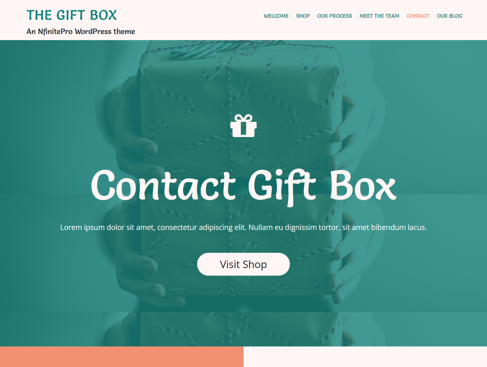 Gift Box Contact Page Nfinite WordPress Theme by SitesByYogi on