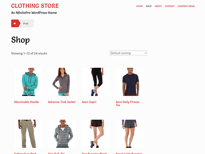 Clothing Store | Shop Page | Nfinite WordPress Theme