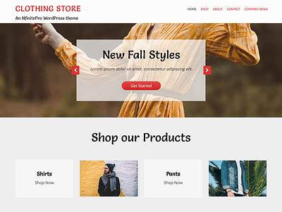 Clothing Store | Home Page | Nfinite WordPress Theme web design wordpress wordpress template wordpress theme