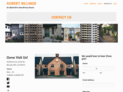 Real Estate | Contact Page | Nfinite WordPress Theme