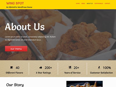 Wing Spot | About Page | Nfinite WordPress Theme