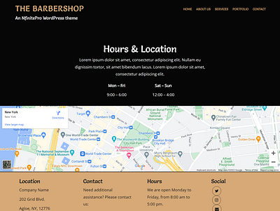 Barbershop | Contact Page | Nfinite WordPress Theme web design wordpress wordpress template wordpress theme