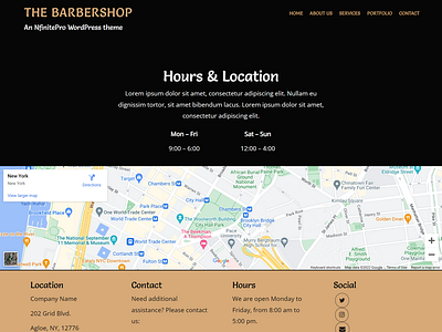 Barbershop | Contact Page | Nfinite WordPress Theme