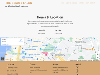 Beauty Salon | Contact Page | Nfinite WordPress Theme