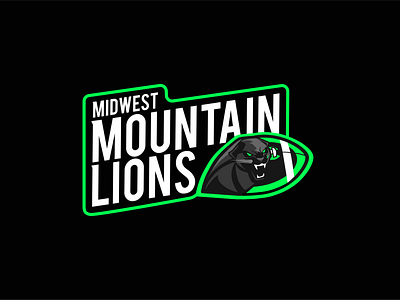 Women's Tackle Football Branding branding design football logo midwest mountain lions neon green sports tackle football womens tackle football