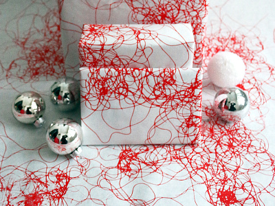 Holiday Wrapping Paper christmas hair holiday paper red screenprint wrapping wrapping paper