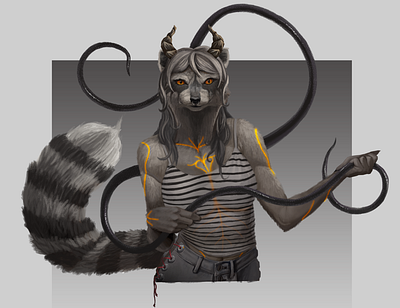 Raccoon Girl art characterart characterdesign conceptart fantasy furry rpg