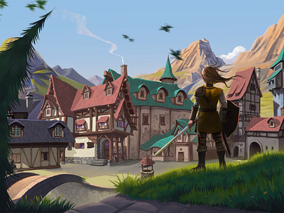 The vilage conceptart dnd fantasy fantasyart gameart rpg