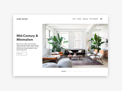 Mid-Century & Minimalism branding design home decor homepage interior minimal ui ux web website