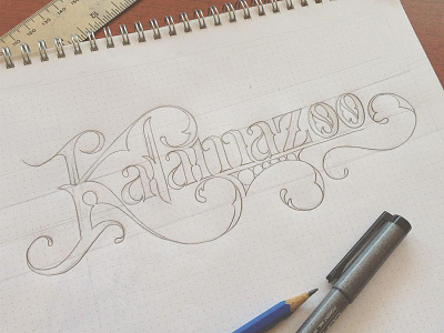 Kalamazoo illustration lettering letters sketch typography wip