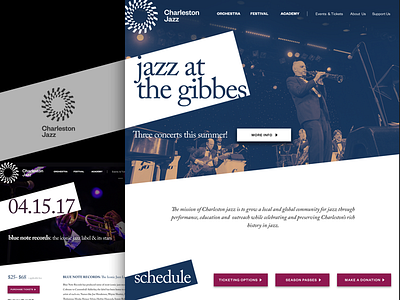 Charleston Jazz design events music template ui web design web development wordpress