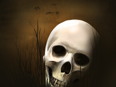 Skull progress art digital illustration digital painting halloween illustration tablet wacom