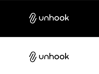 Unhook Logo Exploration black branding design icon illustration logo typography vector white