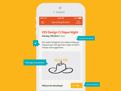 Design Hack Night Banner banner critique design event flat hack night ios iphone recursive